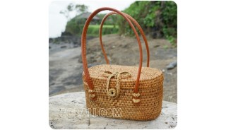 coin bags straw rattan ethnic handmade handwoven bali